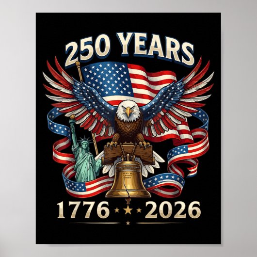 アメリカ独立250周年 アメリカ合衆国 4th of July ポスター (正面)