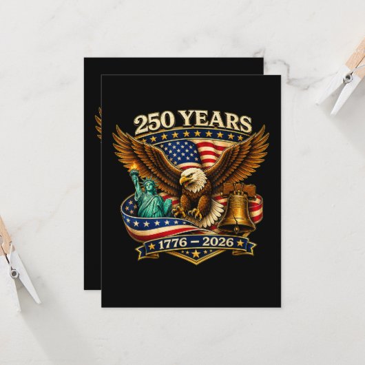 アメリカ独立250周年 アメリカ 250周年記念 招待状 (正面/裏面インサイチュ)