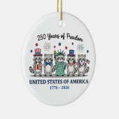 アメリカ独立250周年 アライグマ セラミックオーナメント (右)