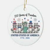 アメリカ独立250周年 アライグマ セラミックオーナメント (左)
