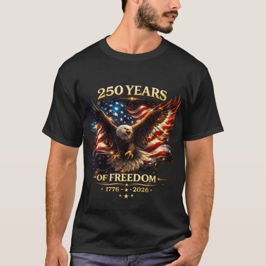 アメリカ独立250周年 イーグル 愛国 Tシャツ (正面)