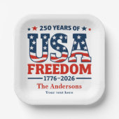 アメリカ独立250周年 オリジナルグッズ ペーパープレート (正面)