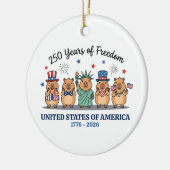 アメリカ独立250周年 カピバラ セラミックオーナメント (左)