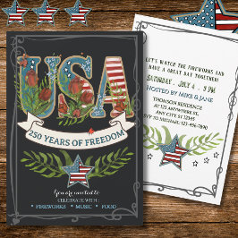 アメリカ独立250周年 チャコール 7月4日 招待状