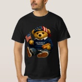 アメリカ独立250周年 テディベア 7月4日 1776年 Tシャツ (正面)