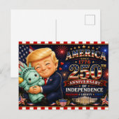 アメリカ独立250周年 トランプ大統領と自由の女神 ポストカード (正面/裏面)