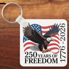 アメリカ独立250周年 ハクトウワシアメリカ国旗 キーホルダー