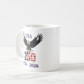 アメリカ独立250周年 バルドイーグル 4th of July コーヒーマグカップ (正面左)