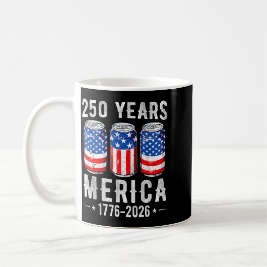 アメリカ独立250周年 ビール アメリカ国旗 7月4日 コーヒーマグカップ (左)