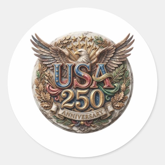 アメリカ独立250周年 ラウンドシール (正面)