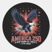 アメリカ独立250周年 ラウンドシール (正面)