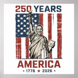 アメリカ独立250周年 リバティ像 オバマ 愛国 ストライプ ポスター