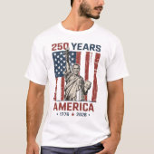 アメリカ独立250周年 リバティ像 オバマ 愛国 ストライプ Tシャツ (正面)