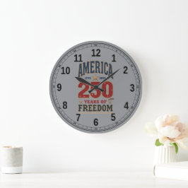アメリカ独立250周年 リバティ 1776 愛国 ストライプ ラージ壁時計