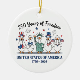 アメリカ独立250周年、愛国的なガチョウ セラミックオーナメント