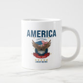 アメリカ独立250周年 | 愛国的な自由の国 ジャンボコーヒーマグカップ (右)