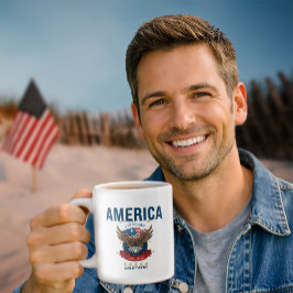 アメリカ独立250周年 | 愛国的な自由の国 ジャンボコーヒーマグカップ