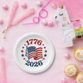 アメリカ独立250周年 愛国者旗 ペーパープレート (パーティー)