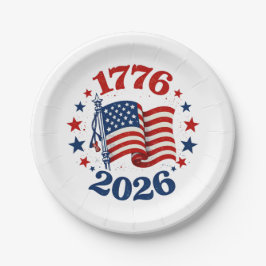 アメリカ独立250周年 愛国者旗 ペーパープレート
