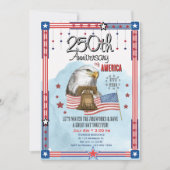 アメリカ独立250周年 手描きの鐘と鷲 招待状 (正面)