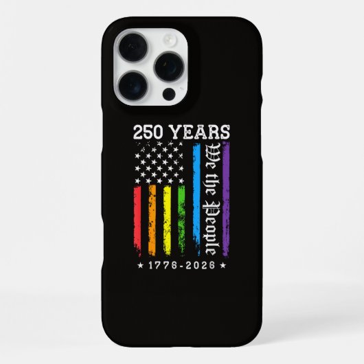 アメリカ独立250周年 米国LGBTプロ iPhoneケース (裏面)