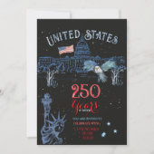 アメリカ独立250周年 自由の女神と鷲 招待状 (正面)
