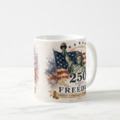 アメリカ独立250周年 - 自由の250年 アメリカ独立記念日 コーヒーマグカップ (正面右)