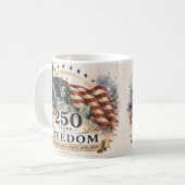 アメリカ独立250周年 - 自由の250年 アメリカ独立記念日 コーヒーマグカップ (正面左)