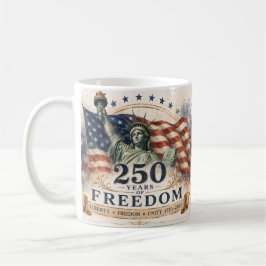 アメリカ独立250周年 - 自由の250年 アメリカ独立記念日 コーヒーマグカップ