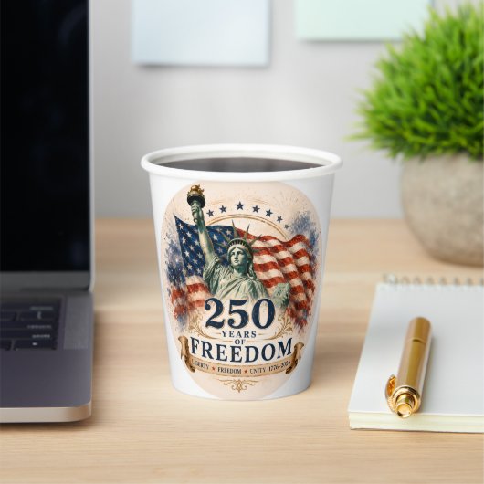 アメリカ独立250周年 - 自由の250年 アメリカ独立記念日 紙コップ (インサイチュ)