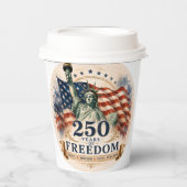 アメリカ独立250周年 - 自由の250年 アメリカ独立記念日 紙コップ (正面)