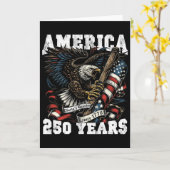 アメリカ独立250周年 自由 ヴィンテージイーグル 1776 2026 カード (黄色い花)