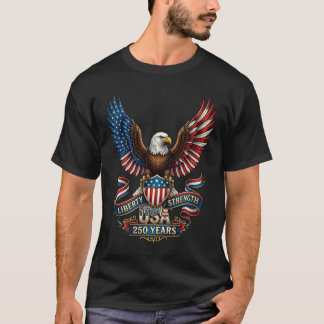 アメリカ独立250周年 自由 強さ 愛国的な鷲 Tシャツ
