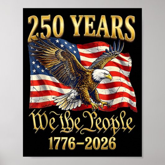 アメリカ独立250周年 誕生日 7月 ポスター (正面)