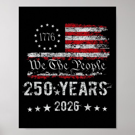 アメリカ独立250周年 誕生日 7月 ポスター (正面)