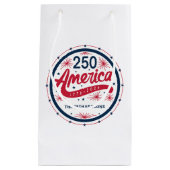 アメリカ独立250周年 赤白青USA スモールペーパーバッグ (正面)