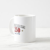 アメリカ独立250周年 1776年以来の愛国的な第4の7月 コーヒーマグカップ (正面左)