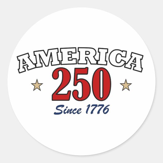 アメリカ独立250周年 1776年以来の愛国的な第4の7月 ラウンドシール (正面)