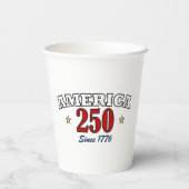 アメリカ独立250周年 1776年以来の愛国的な第4の7月 紙コップ (裏面)