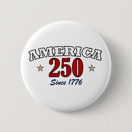 アメリカ独立250周年 1776年以来の愛国的な第4の7月 缶バッジ (正面)