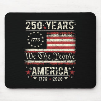 アメリカ独立250周年 1776-2026 アメリカ合衆国 ヴィンテージ フラグ マウスパッド