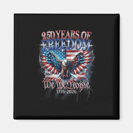 アメリカ独立250周年 1776-2026 アメリカ合衆国 ヴィンテージ フラグ マグネット (正面)
