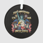 アメリカ独立250周年 1776-2026 アメリカ国旗 オーナメント (裏面)