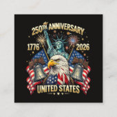 アメリカ独立250周年 1776-2026 アメリカ国旗  スクエア名刺 (裏面)