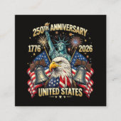 アメリカ独立250周年 1776-2026 アメリカ国旗  スクエア名刺 (正面)