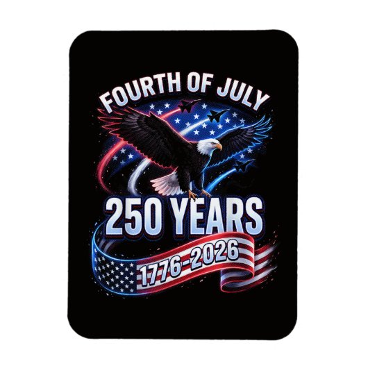 アメリカ独立250周年 1776-2026 アメリカ国旗 マグネット (縦)