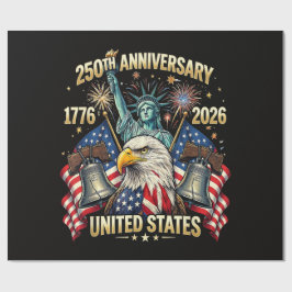 アメリカ独立250周年 1776-2026 アメリカ国旗 ラッピングペーパー