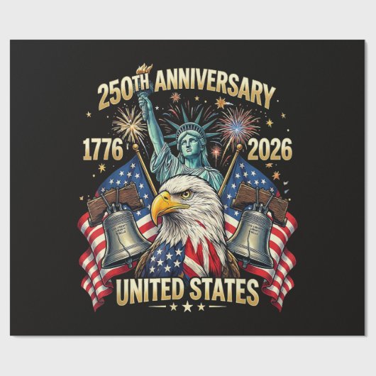 アメリカ独立250周年 1776-2026 アメリカ国旗 ラッピングペーパー (フラット)