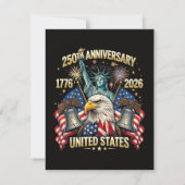 アメリカ独立250周年 1776-2026 アメリカ国旗 招待状 (裏面)