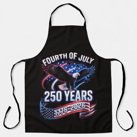 アメリカ独立250周年 1776-2026 アメリカ愛国 エプロン (正面)